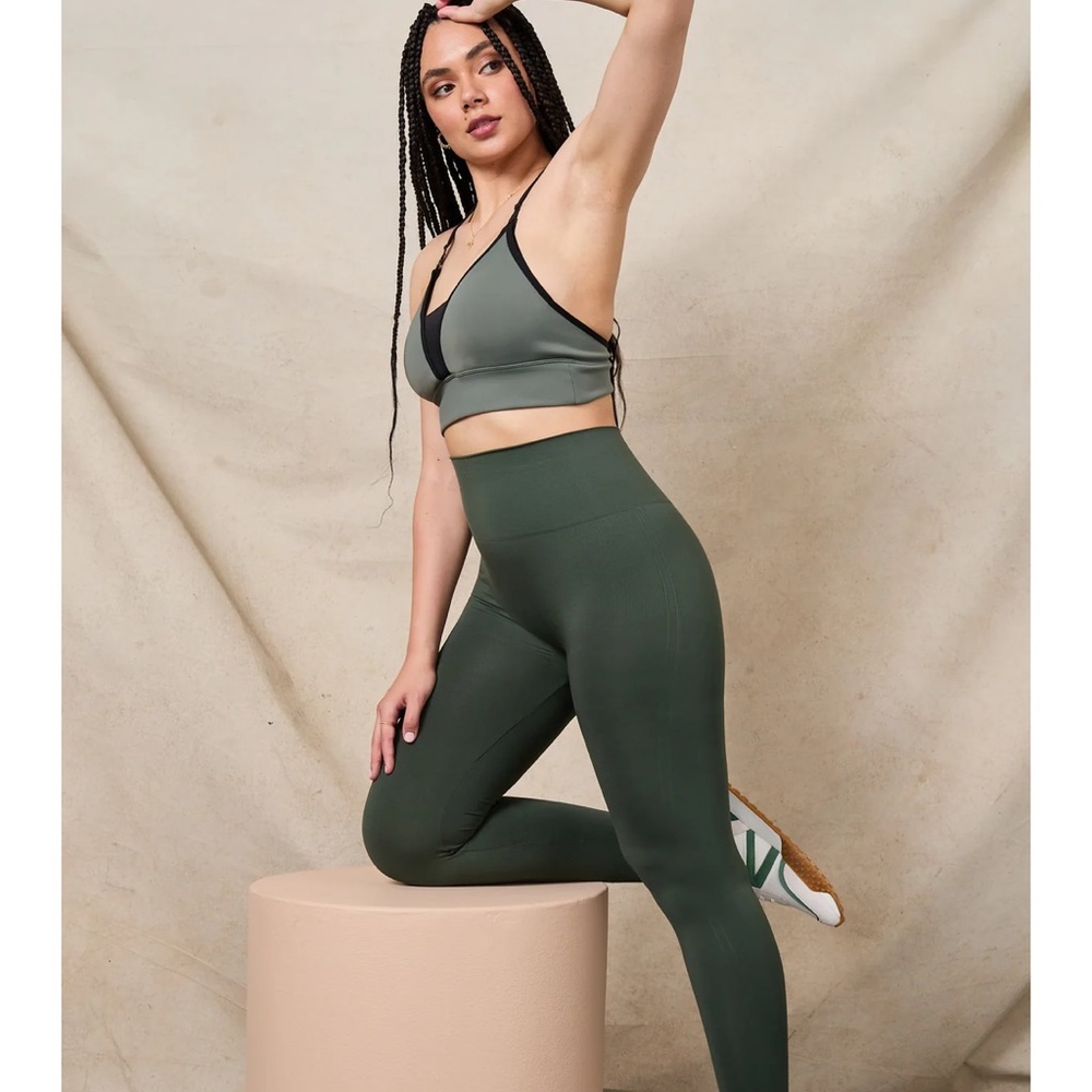 Blanqi Hipster Support Post-Partum Leggings in Forest Night Green . Sz: XL
